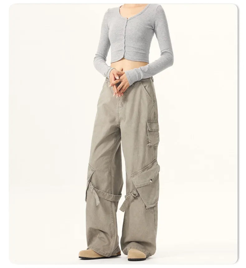 American Retro Casual Wide Leg  Pants