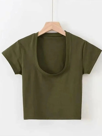 U-Neck High Waist T Shirt
