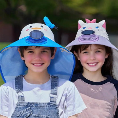 UV Protection Kids Solar/USB Charging Fan Hat  Outdoor activity Cyclyng ,Fishing