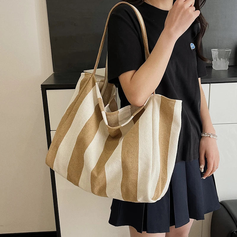 Luxury Striped Shoulder Bag