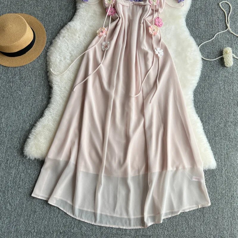 Boho Bloom – Colorful  Floral Chiffon Dress