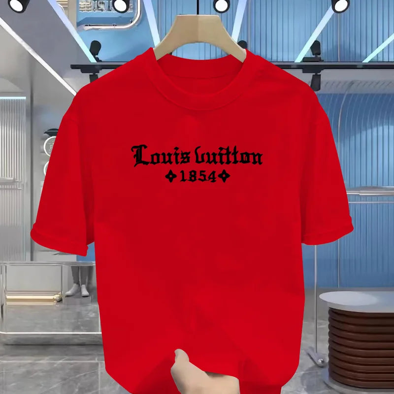 Summer Men's 100% Cotton Casual  Funny Round Neck Short  T-Shirt