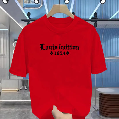 Summer Men's 100% Cotton Casual  Funny Round Neck Short  T-Shirt