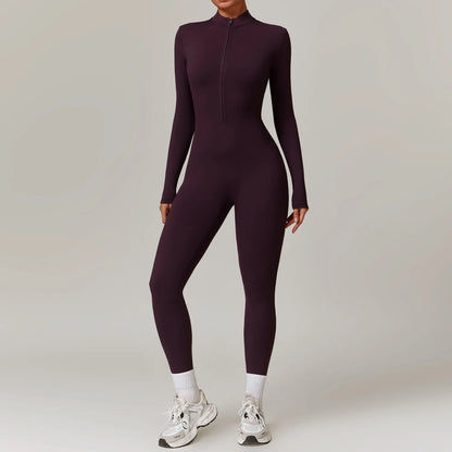 Zipper Yoga Rompers Jumpsuit