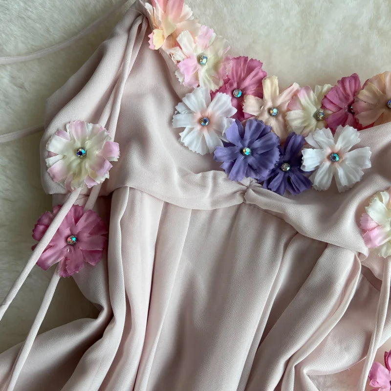 Boho Bloom – Colorful  Floral Chiffon Dress