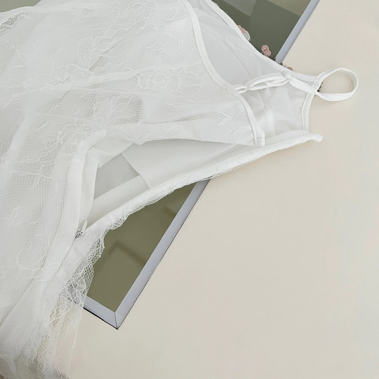 French Pearl – White Lace Fishtail Beach Dress