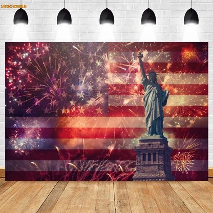 Flag and Balloon 4th Of July Day Photography