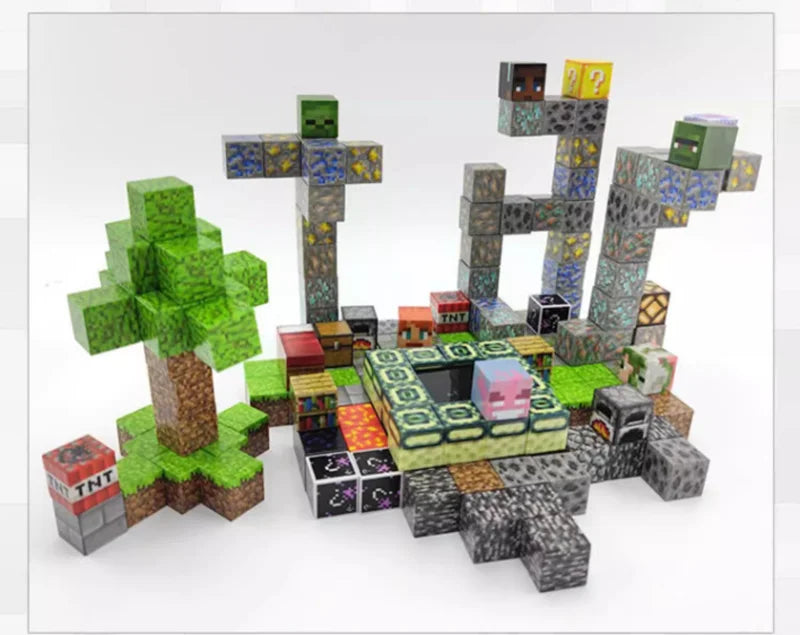 50-300PCS Magnetic Blocks Game Minecraft Magnet World Toys For Boys Girls