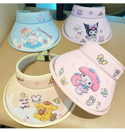 Kuromi Summer Sun Protection kids Hat Hats for Girl Anime