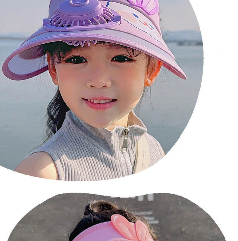 UV Protection Charging Fan Cap