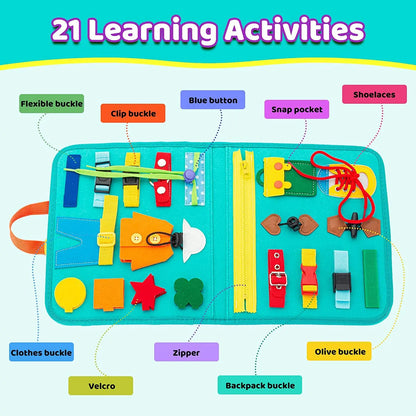 Montessori Busy Board  Activities Education Toys Basic Dress Motor Skills