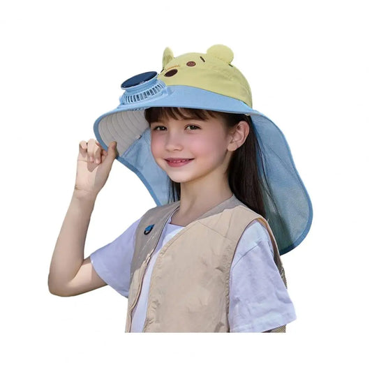 UV Protection Kids Solar/USB Charging Fan Hat  Outdoor activity Cyclyng ,Fishing