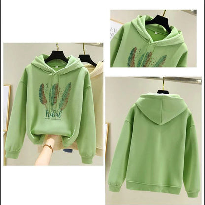 Feather Printed Hoodies.