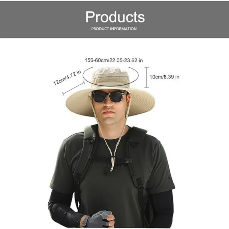 UPF 50+ Wide Brim Solar Fan & Charging Hat