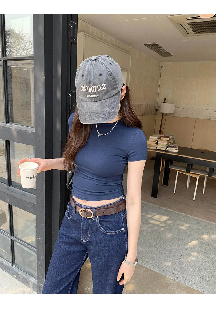 Crewneck Skinny T-shirt Summer