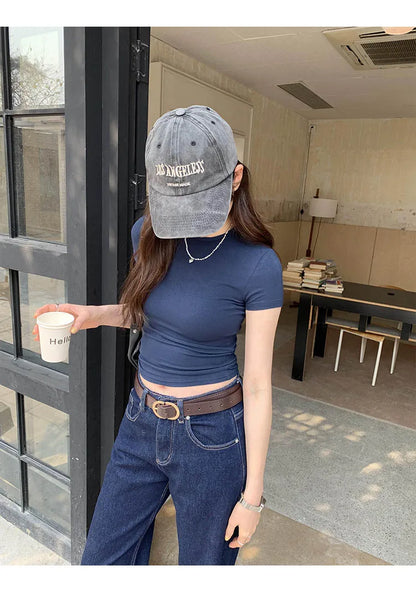 Crewneck Skinny T-shirt Summer