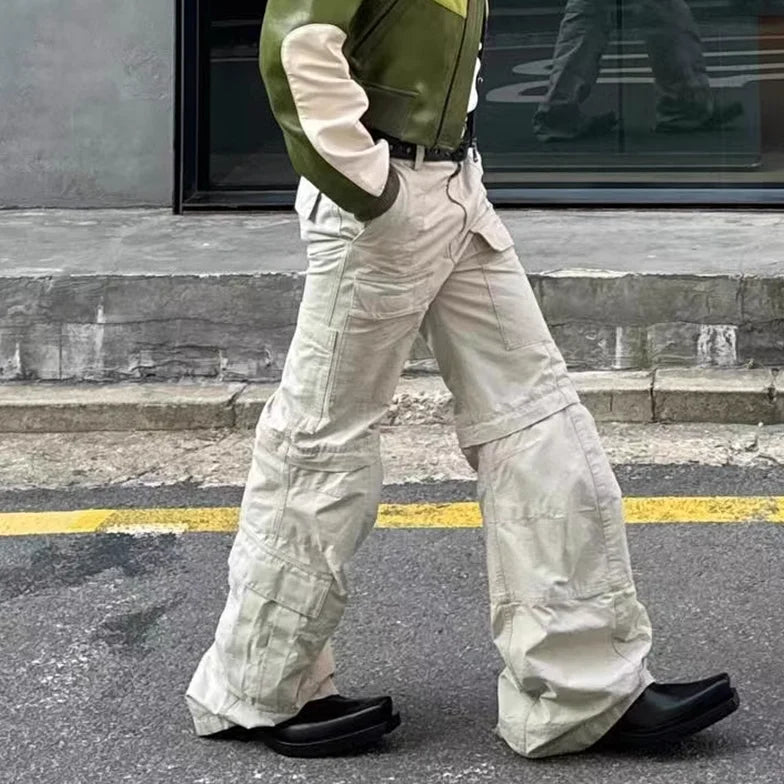 Street Flared Detachable  Cargo  Pants