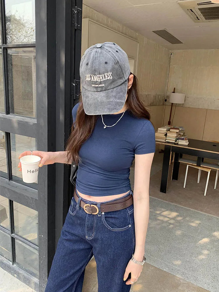 Crewneck Skinny T-shirt Summer