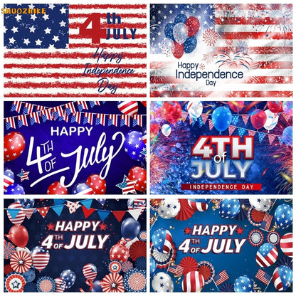 Flag and Balloon 4th Of July Day Photography