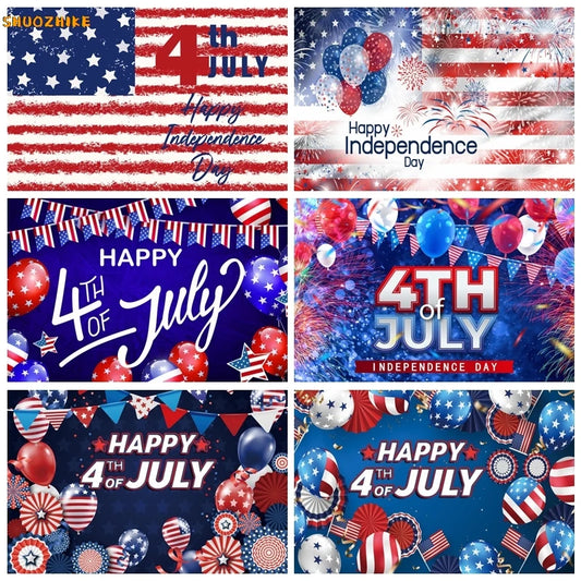 Flag and Balloon 4th Of July Day Photography