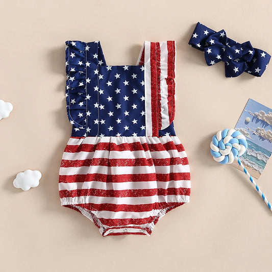 0-18M Infant Baby 4th of July Romper