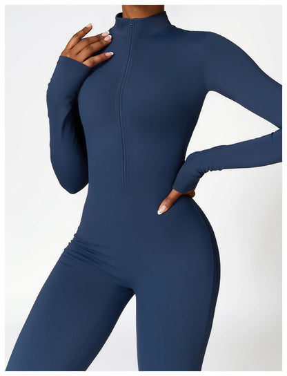Zipper Yoga Rompers Jumpsuit
