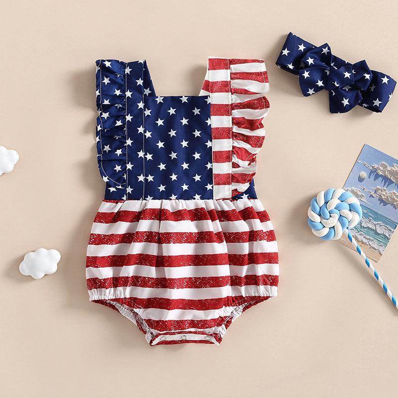 0-18M Infant Baby 4th of July Romper
