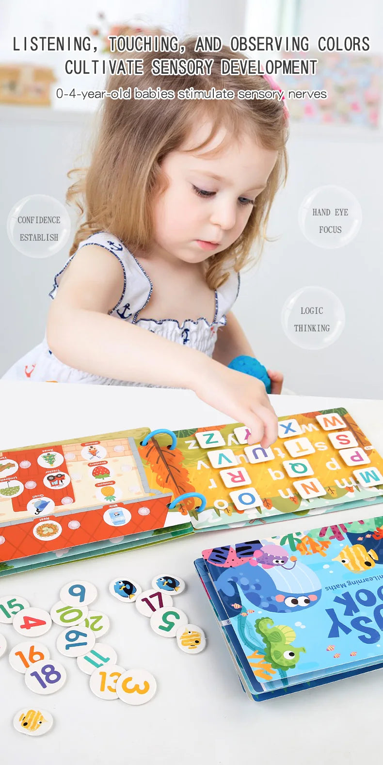 Montessori Baby Busy book Early Learning Education Toy