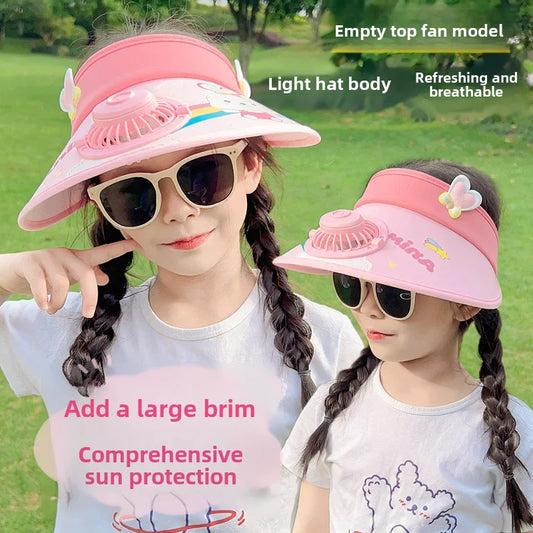 Children's Girls Boys Sun  Protection Fan Hat