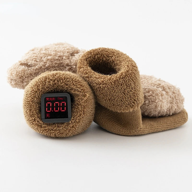 Cute Bear Baby Socks for Boys Girls Winter Soft Cotton