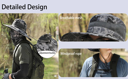UPF 50+ Wide Brim Solar Fan & Charging Hat