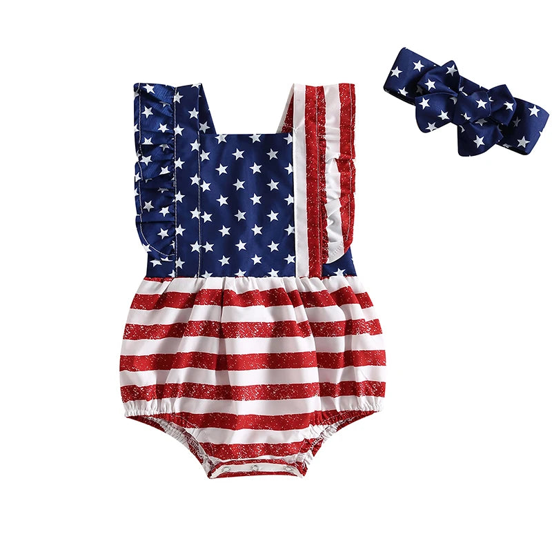 0-18M Infant Baby 4th of July Romper