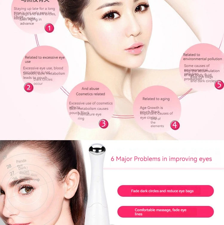 Home Electric Eye Massager – Anti-Fatigue, Reduce Puffiness & Fine Lines, Skin Care Eye Therapy Device
