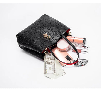Embossed Leather Handbag