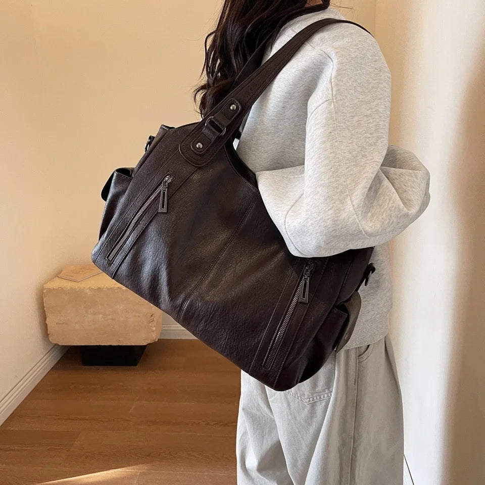 Dual Zipper Handbag