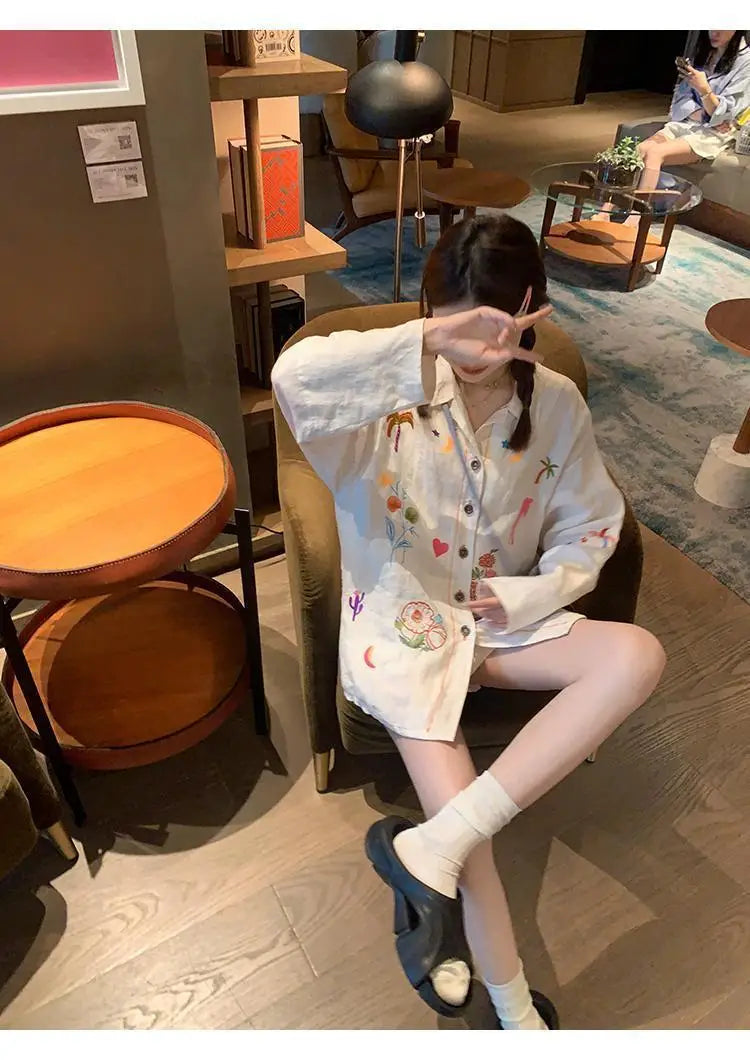 Seoul Stitch – Casual Embroidered 2pc Set