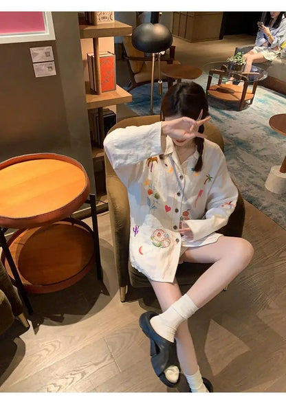 Seoul Stitch – Casual Embroidered 2pc Set