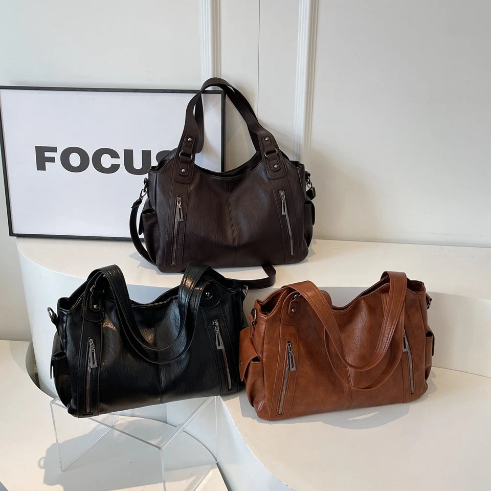 Dual Zipper Handbag