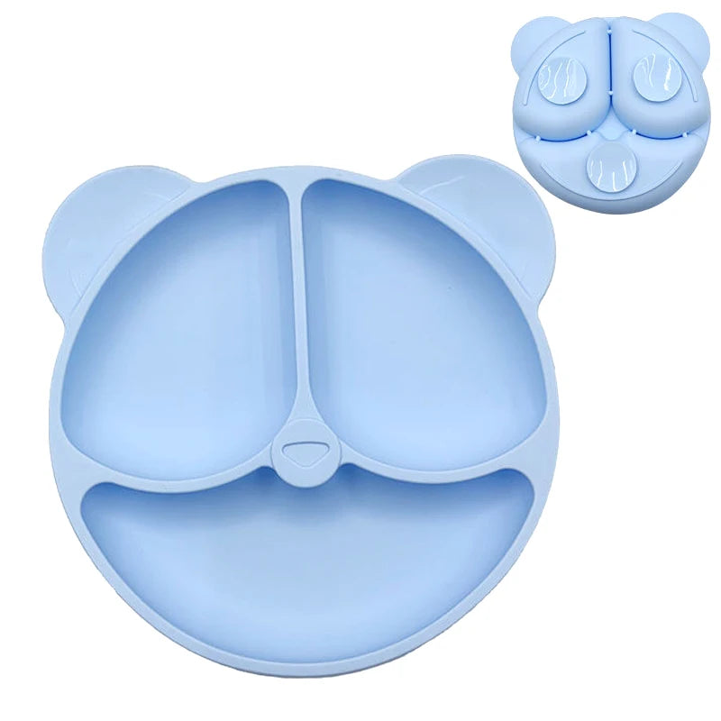 Suction Cartoon Children Dishes Feeding Toddler Training Tableware Retro Kids Smile Face Bowl