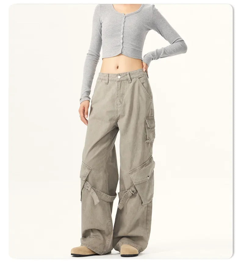 American Retro Casual Wide Leg  Pants