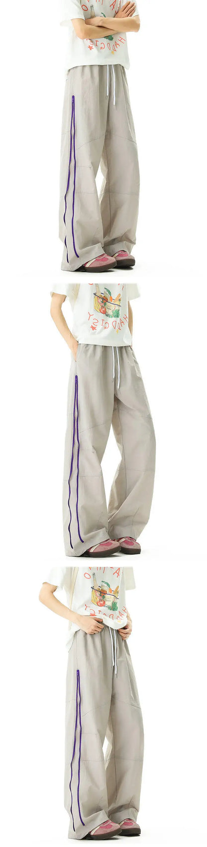 Nylon Quick Dry  Side Zipper Trousers Pants