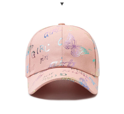 Female Male Sport Butterfly Smiling Face Letter Visors Cap
