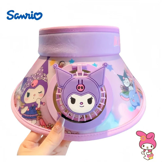 Kulomi Sanrio Kids  Wide Brim  Sun protection Fan Hat Charging USB