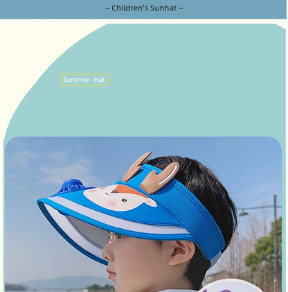 UV Protection Charging Fan Cap