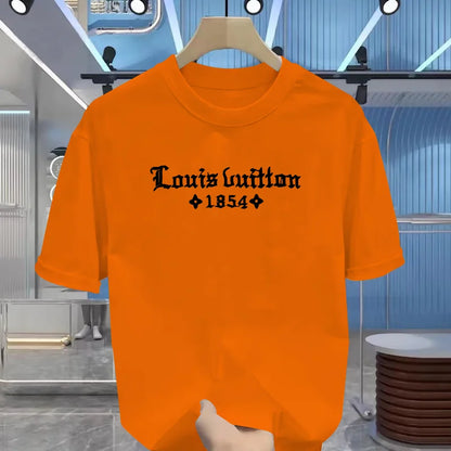 Summer Men's 100% Cotton Casual  Funny Round Neck Short  T-Shirt