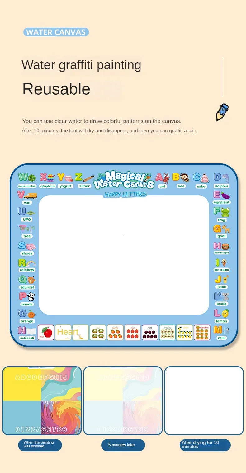 Magic Water Drawing Mat With Reusable Magic Pen Montessori Educational Toys