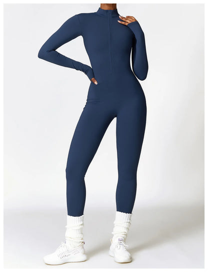Zipper Yoga Rompers Jumpsuit