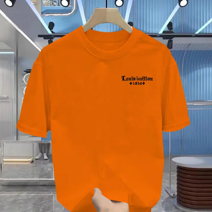 Summer Men's 100% Cotton Casual  Funny Round Neck Short  T-Shirt