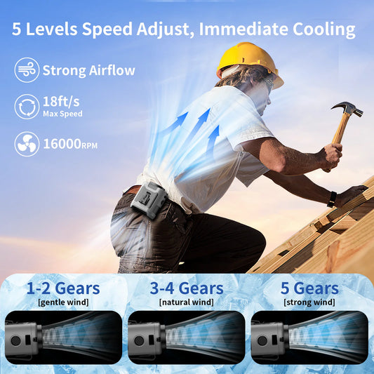 Outdoor Portable Waist Fan,Neck Fan, Hiking Fan  10000mAh