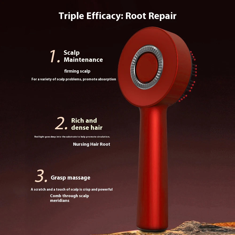 Electric Vibration Massage Comb Red Light Therapy Hair Growth Scalp Massage Brush Oil Liquid Applicator Head Massager